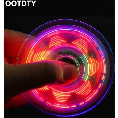 Novelty Multiple Changes LED Fidget Spinner Luminous Hand Top Spinners Glow in Dark EDC Stress Relief Toys