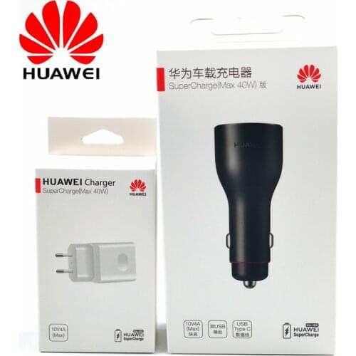 Original huawei P30 Supercharge Car Charger Fast Charge 40W EU Power adapter For huawei mate 30 20 10 9 8 Nova 6 5t 5 4 3 honor