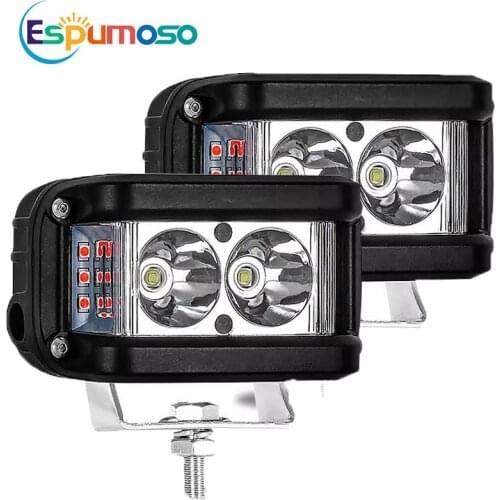 Rectangle 4" Inch Led Work Light Flashing 20W Driving Lamp 6000K Strobe for Truck Boat 4x4 Driving Light SUV Tractor 12V 24V