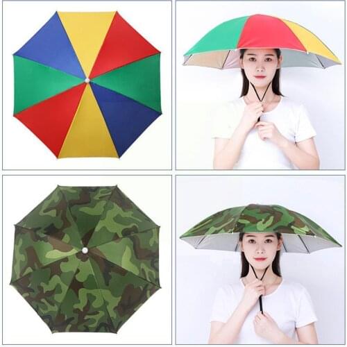 Outdoor Fishing Umbrella Hat Large Foldable Hiking Head-mounted Hat Outdoor Fishing Accessories Camping Fishing Gear Paraso A8J8