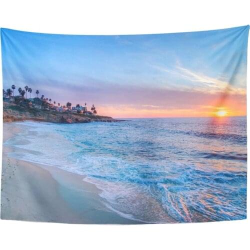 Blue Diego Magnificent Sunset on The Beach in La Jolla California Colorful San Nature Home Decor Wall Hanging