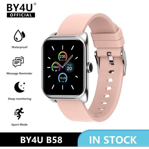 BY4U B58 2020 New Smart Watch Men Fitness Tracker Blood Pressure Sport Smart Clock Women Smartwatch For Android IOS