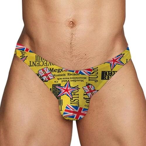 Cotton Print Briefs Men Penis Pouch Underwear Cuecas Men Bikini Slip Homme Man Low waist Underpants Male U Pouch Panties A30