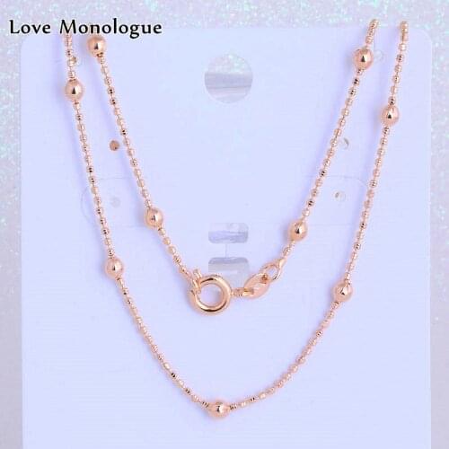 Love Monologue Elegan Bijoux 17Pcs Bead Yellow Gold Color Choker Necklace for Women Wedding Jewelry X0532