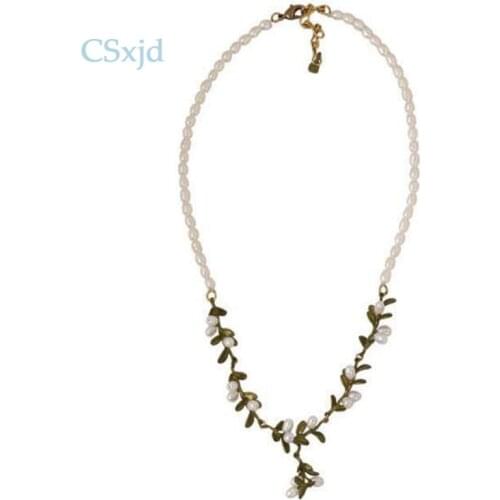 CSxjd Natural freshwater pearl Retro necklace collarbone necklace Women Jewelry