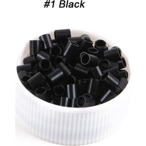 100pcs/bag 3.6 x 2.9 x 4.5mm Micro Lined Rings/Tubes/Beads Flat Edge Copper Micro Tubes For Hair Extensions 8 Colors Optional