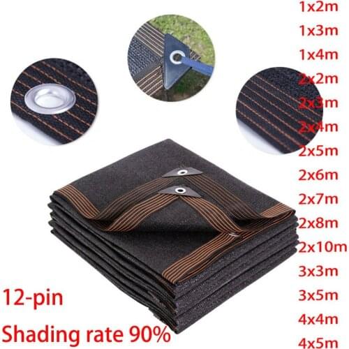 12 Pin Anti-UV HDPE Black Shading Net Greenhouse Succulent Plant Sunshade Net Outdoor Swimming Pool Cover Sun Shade Net