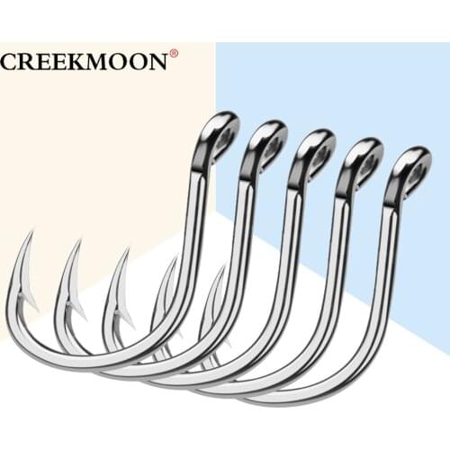 20pcs Saltwater Fishing Hook JIGGING HOOK 1/0#-13/0# Big Model Stainless Steel Sea Fishing Fishhooks