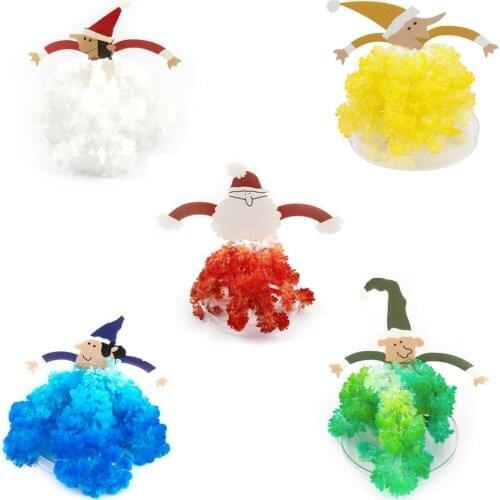 2019 7x9x5cm Colorful Magically Grow Elf Trees DIY Magic Growing Paper Santa Claus Tree Christmas Wizard Science Kids Toys 2PCS