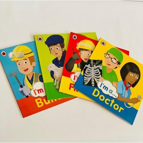 4 Books/Set Career Cognition When I Grow Up I'm a Doctor Firefighter Farmer Builder Children Book English Language