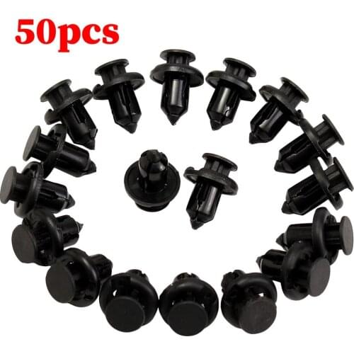 50Pcs/20Pcs 10mm Hole Car Bumper / Fender Plastic Push Rivets Fastener Clips for Honda Black Car Styling
