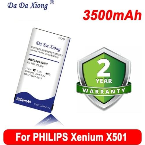 Da Da Xiong 3400mAh AB2000AWMC battery for PHILIPS Xenium X501 X513 X523 X130 X623 X3560 X2300 X333 Cell Phone Battery