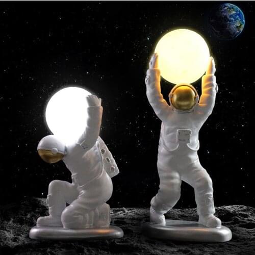 Spaceman Astronaut Moon Lamp Starry Sky Universe Home Decor Living Room Bedroom Creative Nght Lights Children Kids Gift
