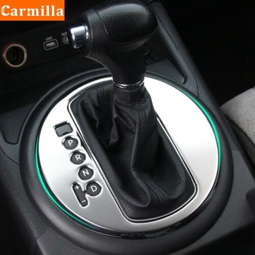 Carmilla ABS Chrome AT Car Gear Panel Cover For Kia Sportage 3 R 2011 2012 2013 2014 2015 LHD Shift Knob Panel Trim Accessories