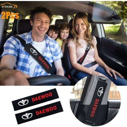 VEHICAR 2PCS Car Sealt Belt Covers Cotton Safety Seat Belt Pads For DAEWOO Free Size Protect Driver Shoulder Care