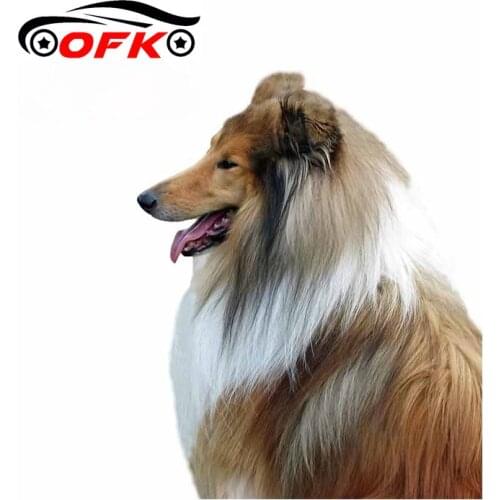 OFK for Dog Rough Collie Car Stickers and Decals Vinyl Personality Scratch-proof Decals 3D Window Car Wrap 13cm X 10.5cm