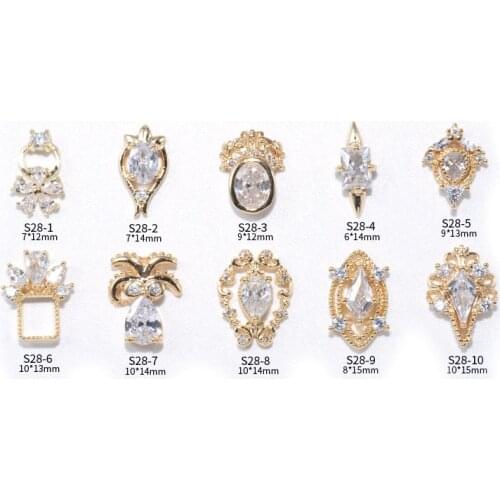 Shiny Nail Rhinestones Metal Pendant Women Fashion Nail Jewelry Manicure Zircon 3D Alloy