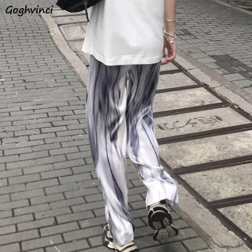 Casual Pants Women Printed Loose Wide Leg Chic Fashion Streetwear Harajuku All-match Ulzzang Female Kpop New Stylish Ins Leisure