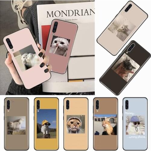 Aesthetic cute cat aesthetics coque Phone Case For Samsung galaxy S 9 10 20 A 10 21 30 31 40 50 51 71 s note 20 j 4 2018 plus
