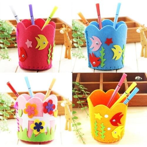 Non-Woven Fabric DIY Pencil Holder Children Craft Toy Mini Bag Non-woven Cloth Colorful Handmade Bag Cartoon Animal Children Toy
