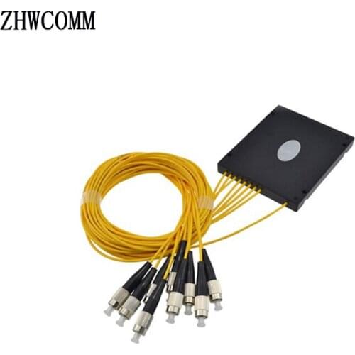 ZHWCOMM High Quality 1M FC 1X8 Fiber Optic splitter box FC/UPC Fiber Optical PLC Splitter