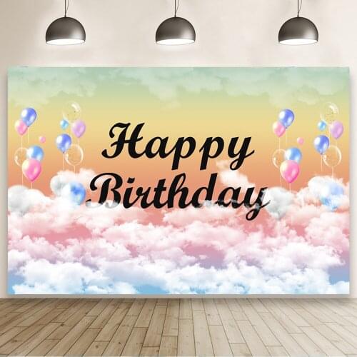 Colored Cloud Balloon Background Portrait Photography Birthday Party Photozone Photo Backdrops Photocall Studio