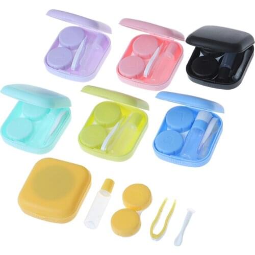 1pcs Pocket Portable Mini Contact Lens Case Easy Carry Make up beauty pupil storage box Mirror Container