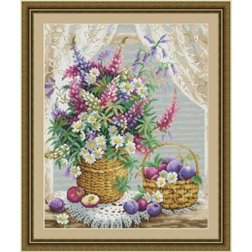Flower basket Patterns Counted Cross Stitch 11CT 14CT 18CT DIY Chinese Cross Stitch Kits Embroidery Needlework Sets