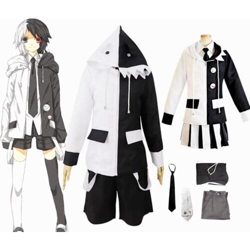 Anime Danganronpa V3 Cosplay Costume Killing Harmony Monokuma Unisex Coat Shirt Skirt Tie Socks Set