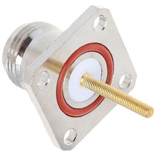 Brass N Female Jack Connector With 4 Hole Flange Mount Chassis RF Adapter Long Solder Pin Terminal wholesale