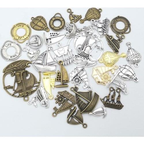 Hot sale metal traffic mixed pendant antique bronze bracelet necklace handmade jewelry making wholesale DIY accessories