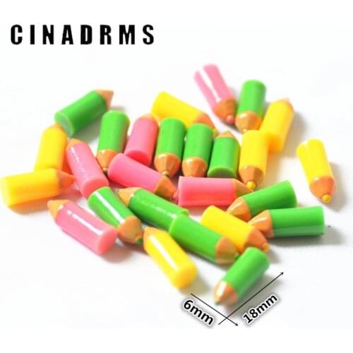 6*18mm Resin Colorful pencil miniature,back to school embelishments,resin D.I.Y flatback Cabochons