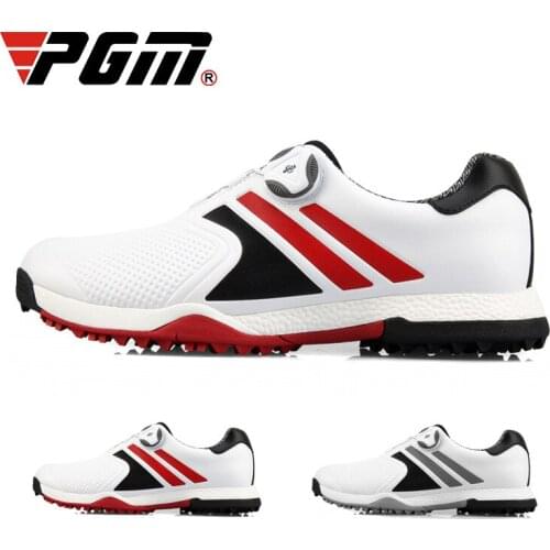 PGM Golf Shoes Mens Waterproof Breathable Sports Shoes With Rotating Golf Shoe Buckle Summer Sneakers