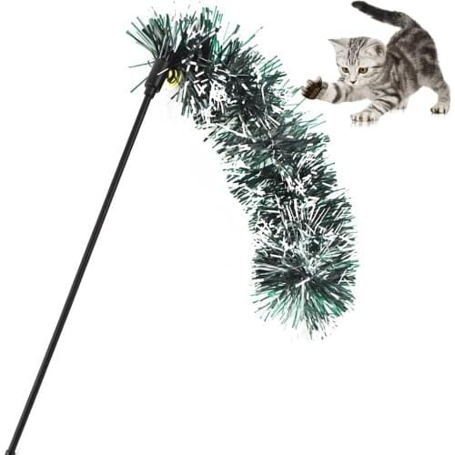 Creative Sequin Cat Teaser Wand Funny Cat Teaser Toy Cat Interactive Toy For Christmas Pet Supplies