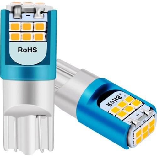 2Pcs New T10 W5W WY5W Super Bright LED Car Parking Lights Auto Turn Side Bulbs Interior Reading Dome Lamps Red White Yellow Blue