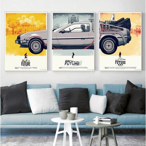 Back To The Future Car Poster Art Paintings Silk Canvas Poster Print Classic Movie Pictures Home Decor Boy Kid Gift
