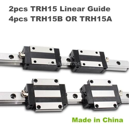 15mm width Precision Linear Guide Rail 2pcs TRH15 800 900 1000mm Linear rail way + 4pcs TRH15B or TRH15A Square linear carriage