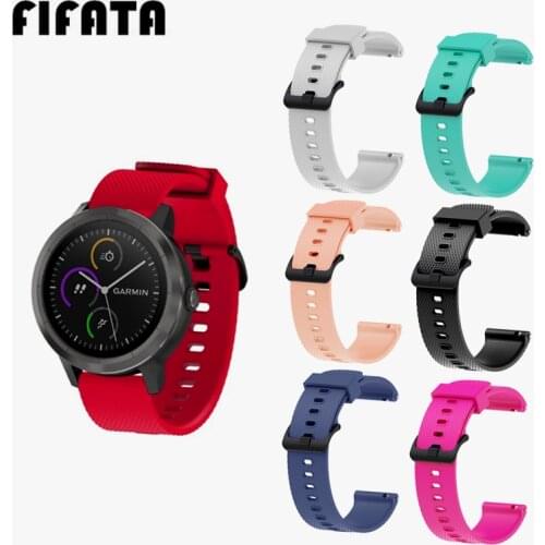 FIFATA For Garmin Forernunner 245/Vivoactive 3/Venu Replacement 20MM Sport Silicone Watch Strap For Amazfit GTS/Bip Smart Watch