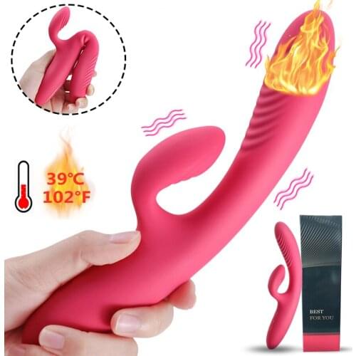 Russia Send10 Modes Rabbit Vibrator Heating G Spot Dildo Vibrator Clit Stimulator Female Masturbation Adults Sex Toys for Women