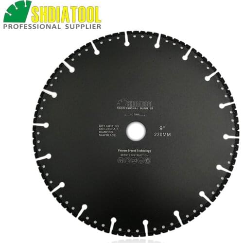SHDIATOOL 9"/230mm Vacuum Brazed Diamond Demolition Saw Blade Multi Purpose Rescue Cutting Disc For Cast Iron Rebar Steel Metal