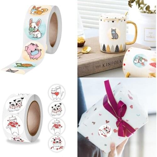 Lovely Cat Dog Stickers Sealing labels Reward Sticker for School Teacher Cute Animals Kids Stationery Sticker Gift Decor