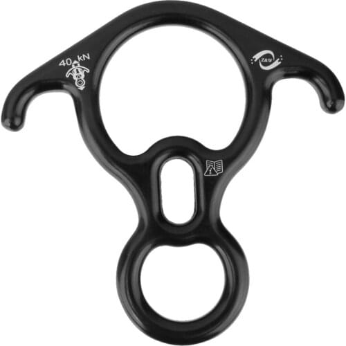Outdoor Camping Aluminum 40KN Figure 8 Ring Rope Descender for Rock Climbing Rescue Rappelling Safety Rescue Gear Equipment