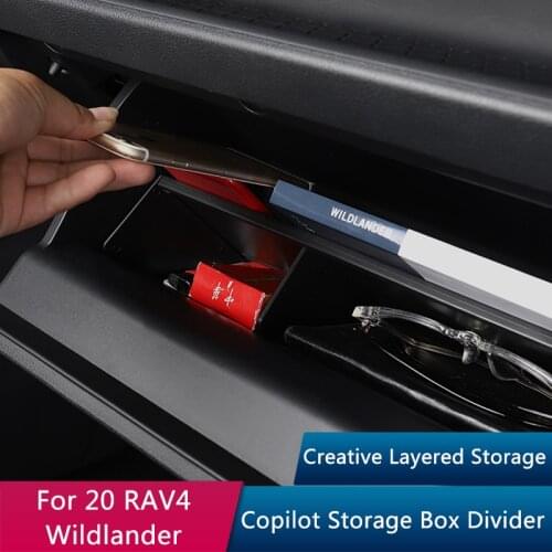 TAJIAN Car Co-Pilot Glove Box Storage Accessories Interior Sorting Partition Car Styling Tidying For Toyota RAV4 Wildlander 2020