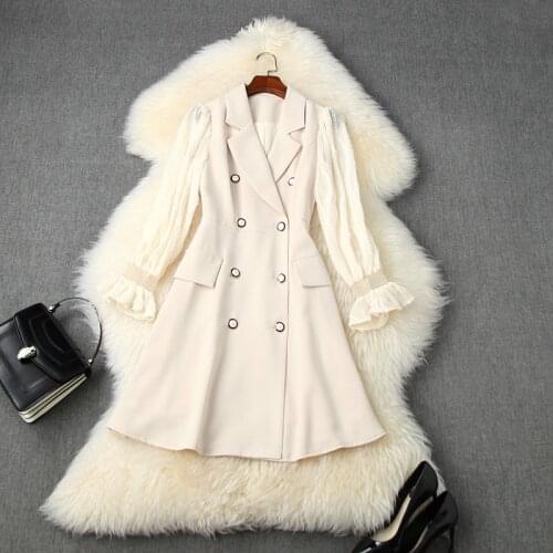 Superior 2021 new quality Autumn sexy lace work short dress Women Retro lady Party Dress Solid Office Womanliness winter dresses