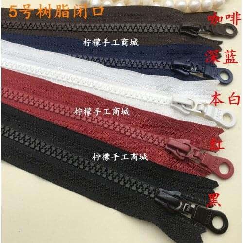 YKK Zipper 5 Resin Closed Zipper 15-50cm White Black