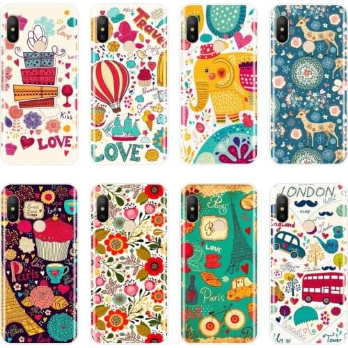 Back Cover For Xiaomi Xiaomi MI A1 A2 Lite Mi5 Mi6 Mi8 Soft Silicone Flower Phone Case For Xiaomi Mi 5 5C 5S 5X 6 6X Plus 8 SE
