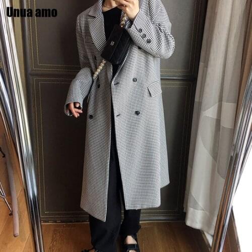 Unua amo Temperament Women Long Blazer New Notched Long Sleeve Loose Fit Suit Jacket Fashion Tide Spring Autumn 2021 Clothing
