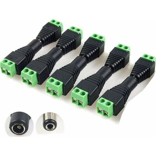 10pcs 5.5mm X 2.1mm Male Female Jack Connectors DC 12V Power Plug Socket Screw Terminal CCTV Adaptors For All DC Or AC Cameras