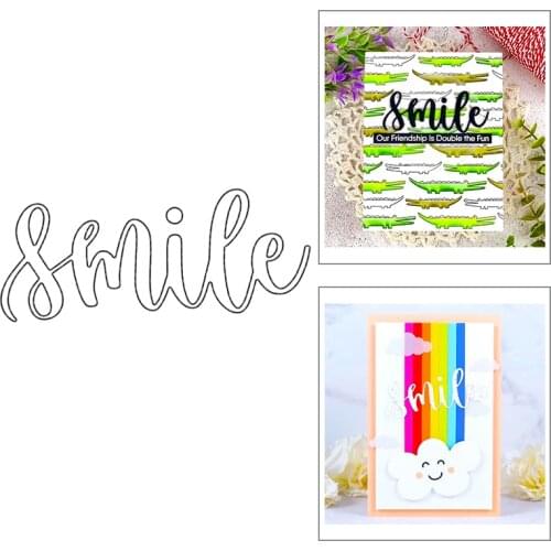 2020 New Words Smile Metal Cutting Dies and Die Cut Scrapbooking For Crafts Card Making no Clear Stamps Sets