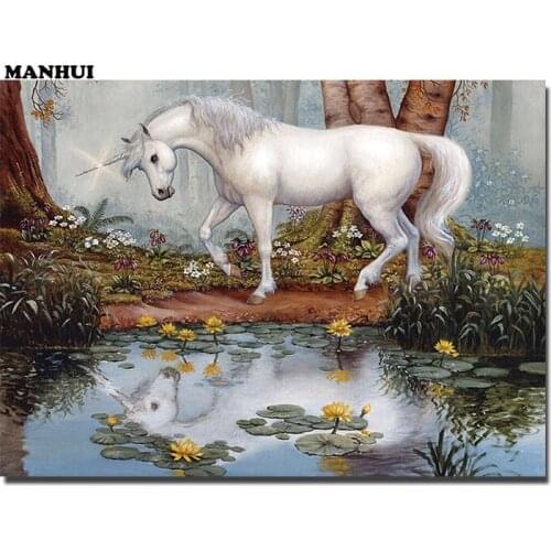 3d diy diamond painting cross stitch rhinestones crystal diamond embroidery mosaic Animal unicorn craft painting BFC366